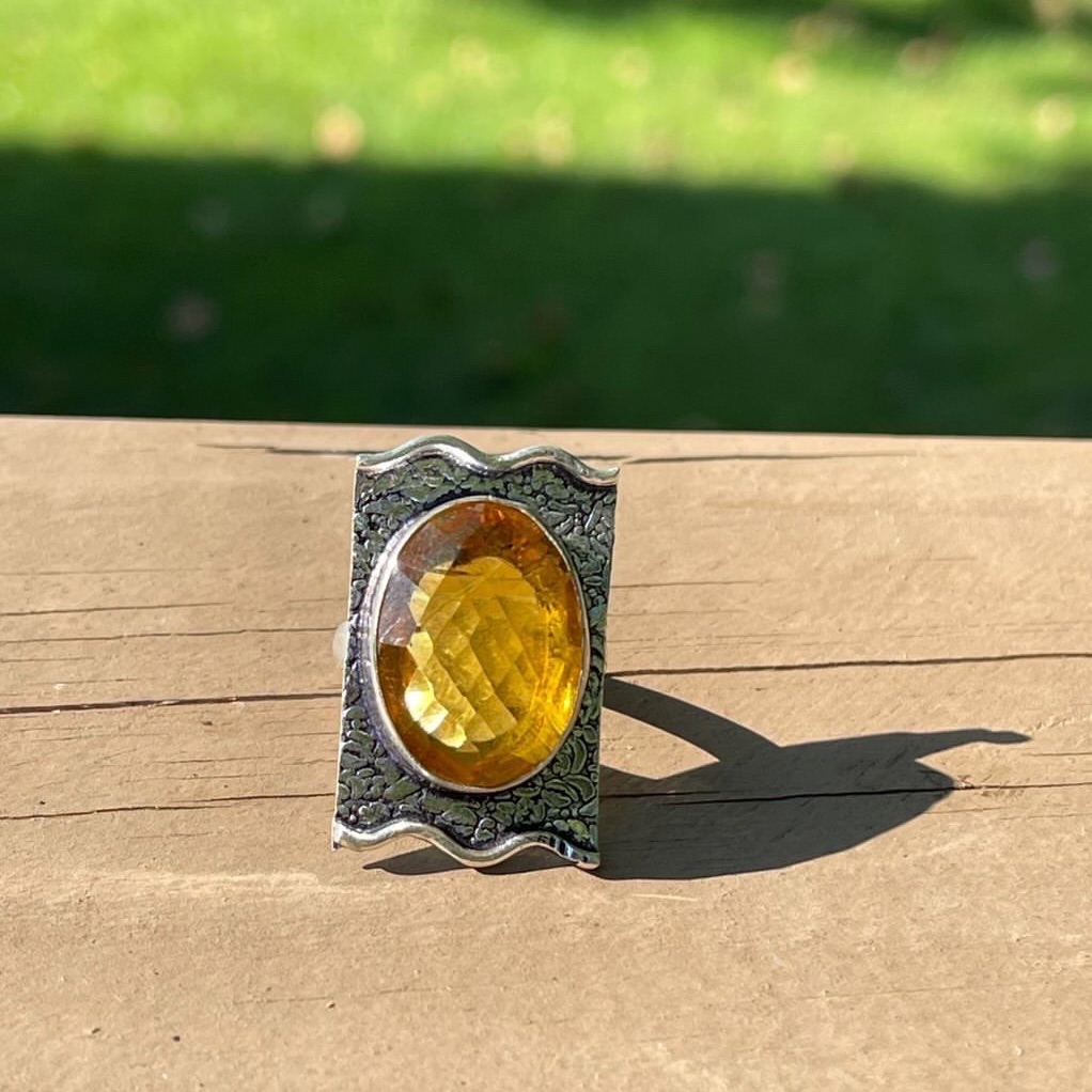 Statement Yellow Crystal Ring